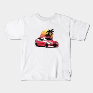 Red E46 Compact Sunset Kids T-Shirt